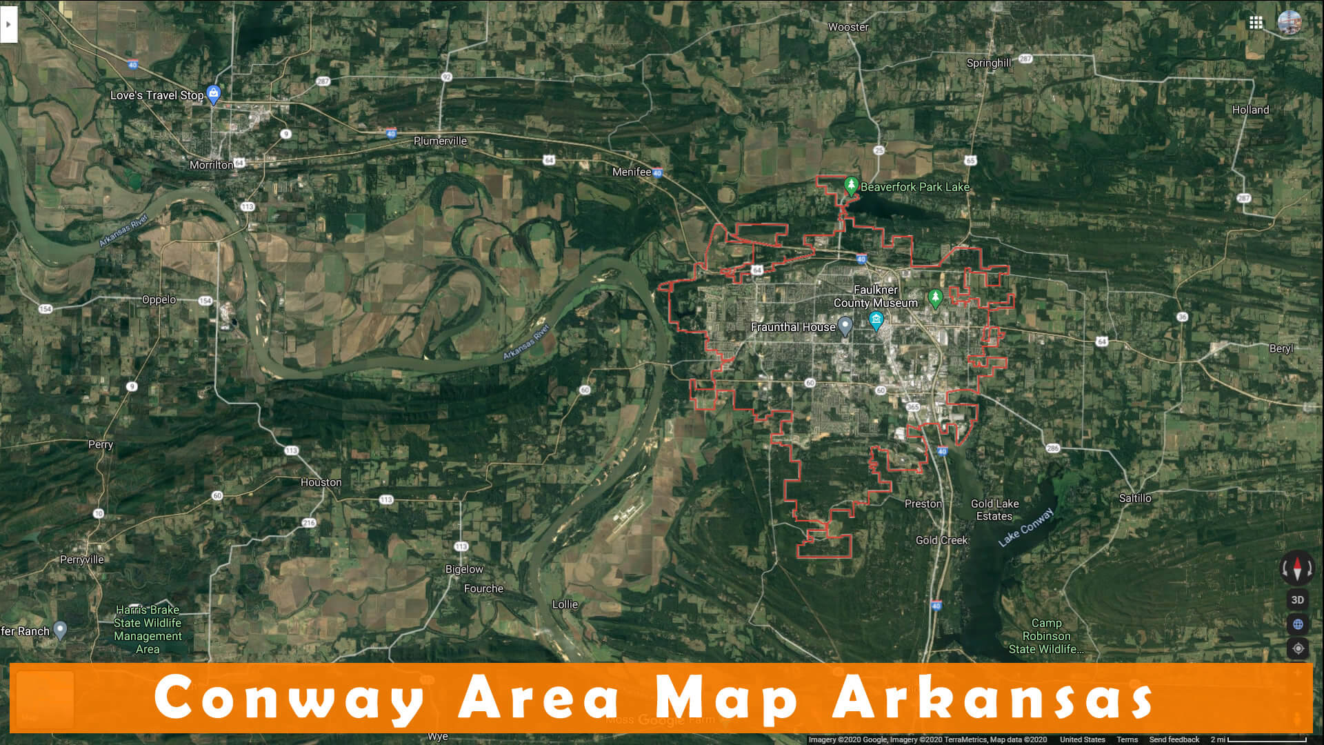Conway Area Map Arkansas